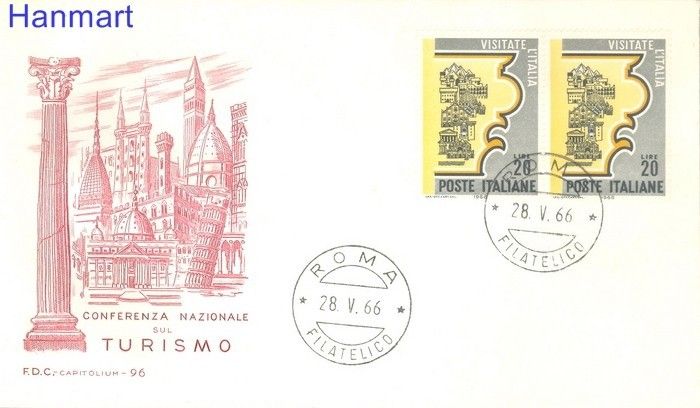 Znaczek Włochy 1966 Mi 1210 FDC