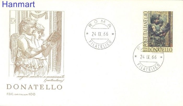 Znaczek Włochy 1966 Mi 1214 FDC
