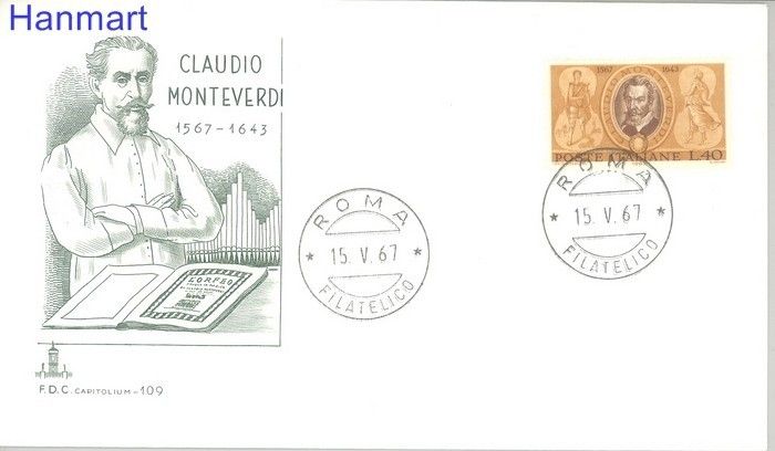 Znaczek Włochy 1967 Mi 1230 FDC