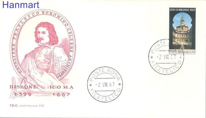 Znaczek Włochy 1967 Mi 1240 FDC