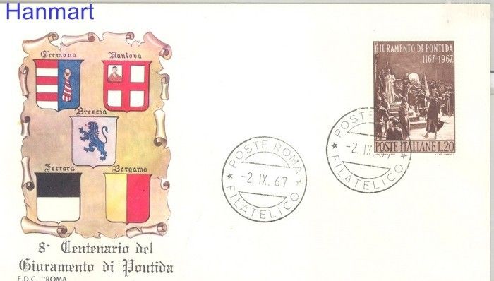 Znaczek Włochy 1967 Mi 1242 FDC
