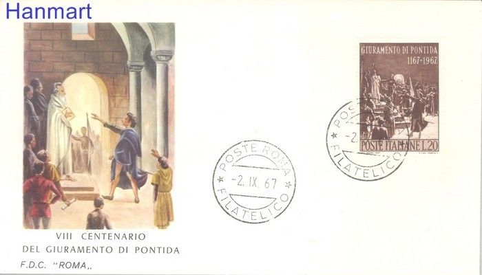 Znaczek Włochy 1967 Mi 1242 FDC