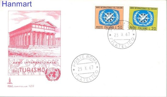 Znaczek Włochy 1967 FDC