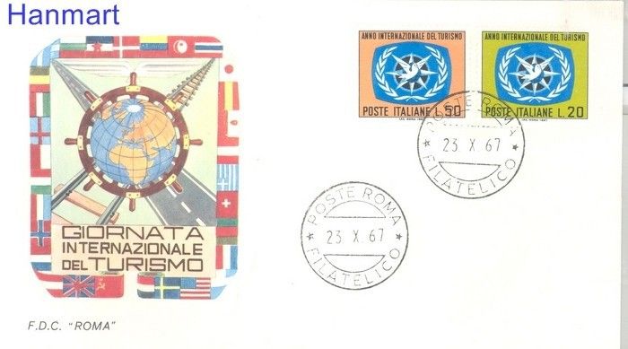 Znaczek Włochy 1967 FDC