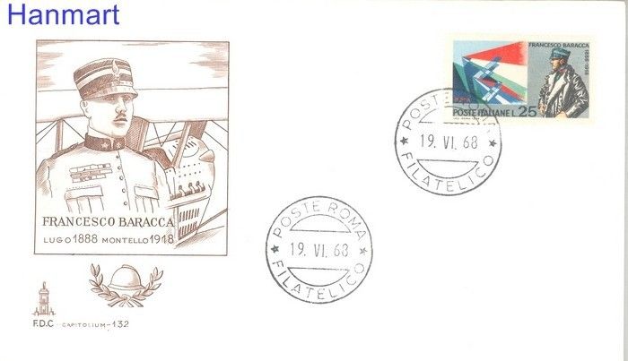 Znaczek Włochy 1968 Mi 1276 FDC