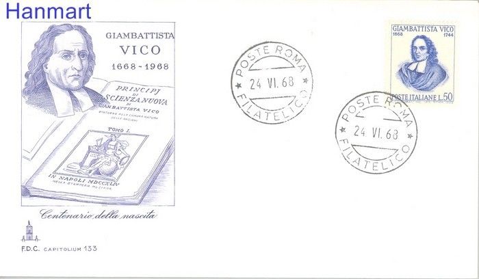 Znaczek Włochy 1968 Mi 1277 FDC