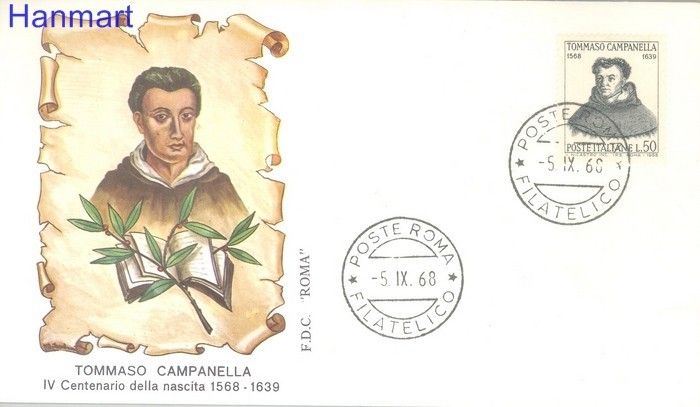 Znaczek Włochy 1968 Mi 1280 FDC