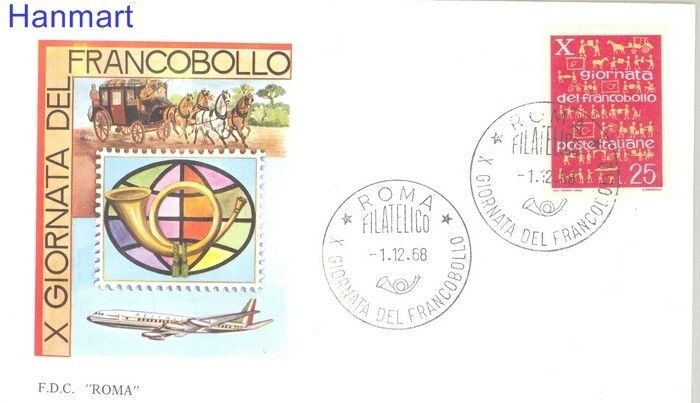 Znaczek Włochy 1968 FDC