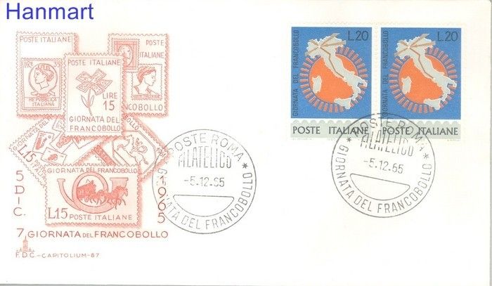 Znaczek Włochy 1965 FDC