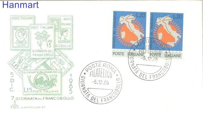 Znaczek Włochy 1965 FDC