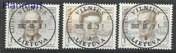 Znaczek Litwa 2002 Mi 783-785 Stemplowane