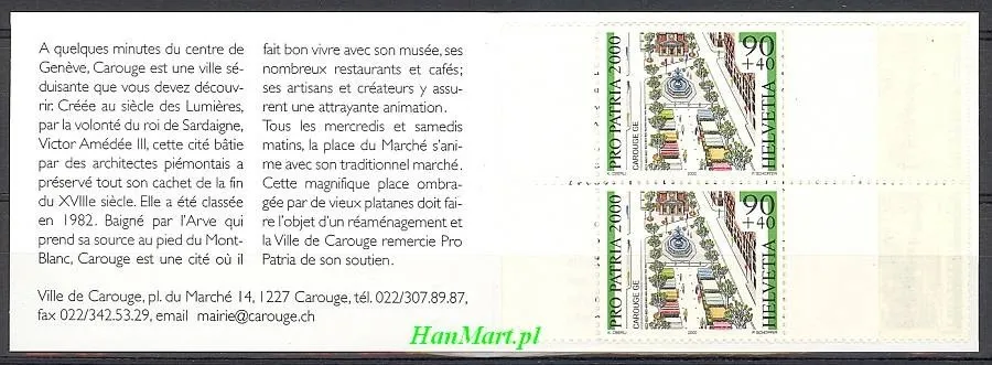 Znaczek Szwajcaria 2000 Mi mh 0-117 Czyste **