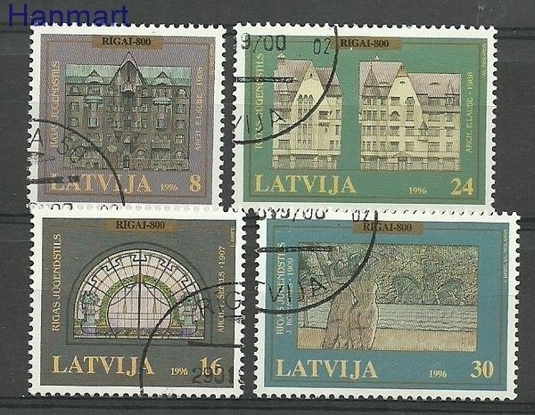 Znaczek Łotwa 1996 Mi 440-443 Stemplowane