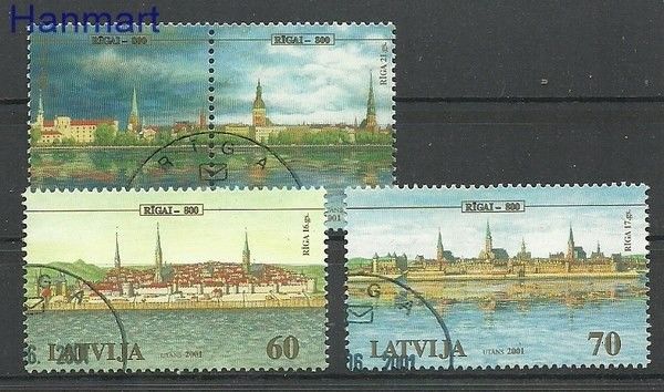 Znaczek Łotwa 2001 Mi 545-548 Stemplowane