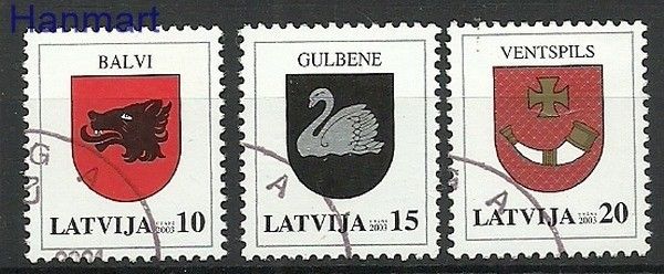 Znaczek Łotwa 2003 Mi 584-586 Stemplowane