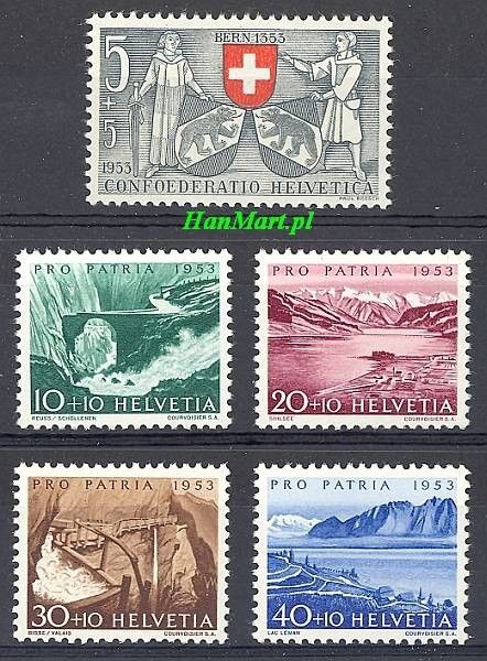Znaczek Szwajcaria 1953 Mi 580-584 Czyste **