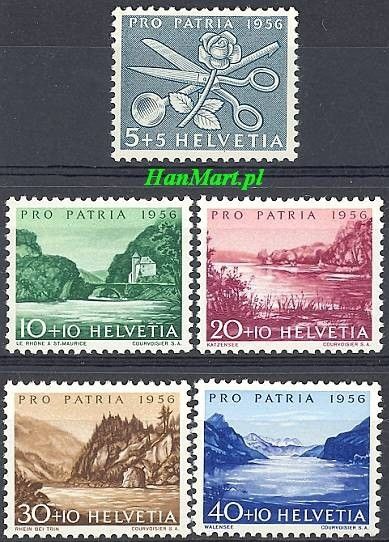 Znaczek Szwajcaria 1956 Mi 627-631 Czyste **