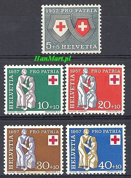 Znaczek Szwajcaria 1957 Mi 641-645 Czyste **