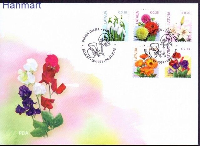Znaczek Łotwa 2015 Mi 929-933 FDC