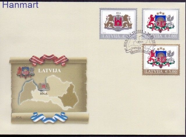 Znaczek Łotwa 2015 Mi 935-937 FDC