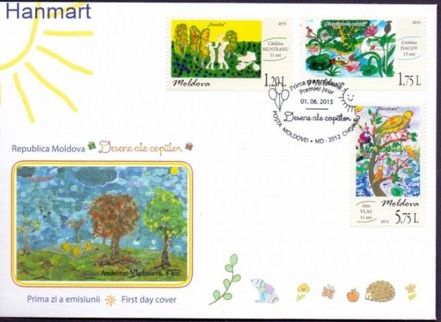 Znaczek Mołdawia 2015 Mi 908-910 FDC