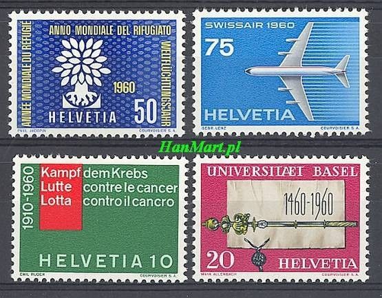 Znaczek Szwajcaria 1960 Mi 692-695 Czyste **