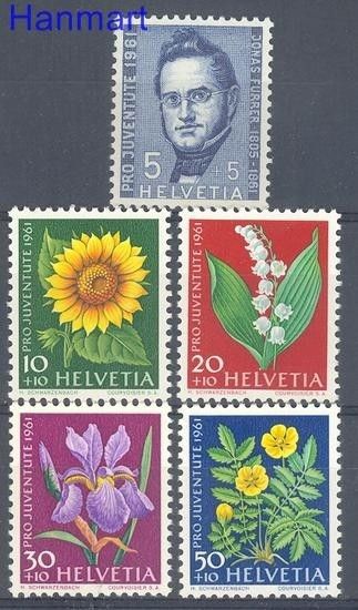Znaczek Szwajcaria 1961 Mi 742-746 Czyste **