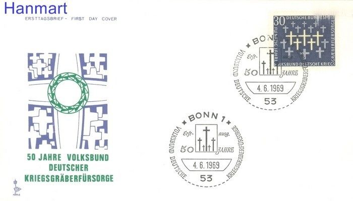 Znaczek Niemcy 1969 FDC