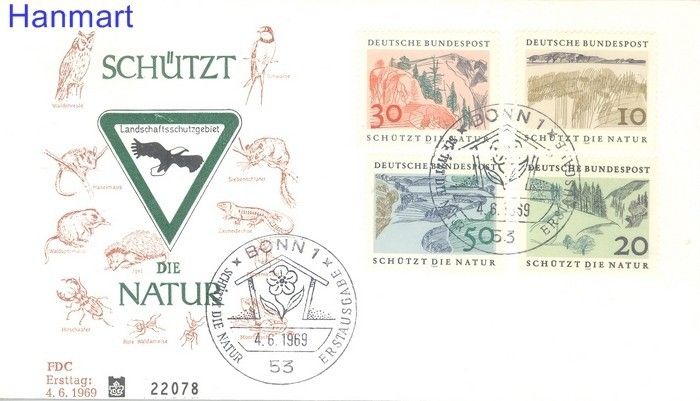 Znaczek Niemcy 1969 FDC