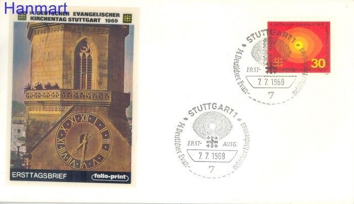 Znaczek Niemcy 1969 Mi 595 FDC