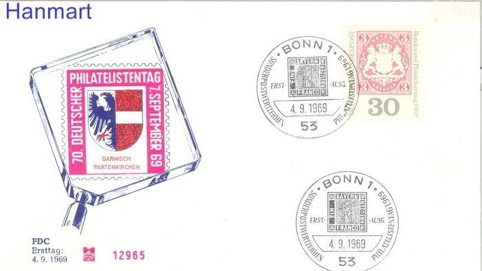 Znaczek Niemcy 1969 FDC