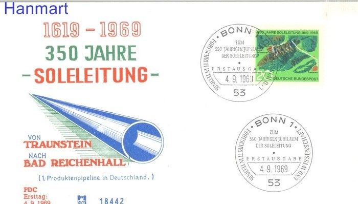 Znaczek Niemcy 1969 FDC