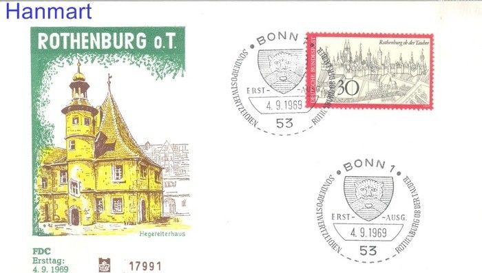Znaczek Niemcy 1969 FDC