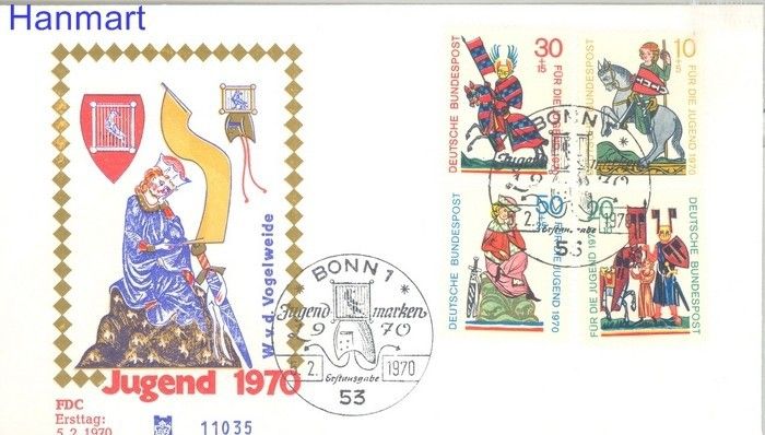 Znaczek Niemcy 1970 FDC