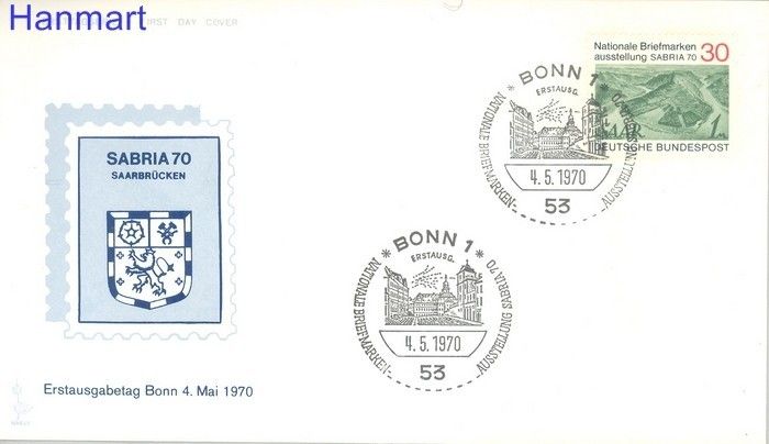 Znaczek Niemcy 1970 FDC