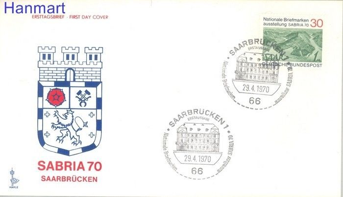 Znaczek Niemcy 1970 FDC