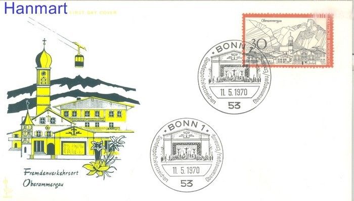 Znaczek Niemcy 1970 FDC