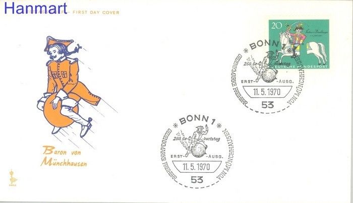Znaczek Niemcy 1970 FDC