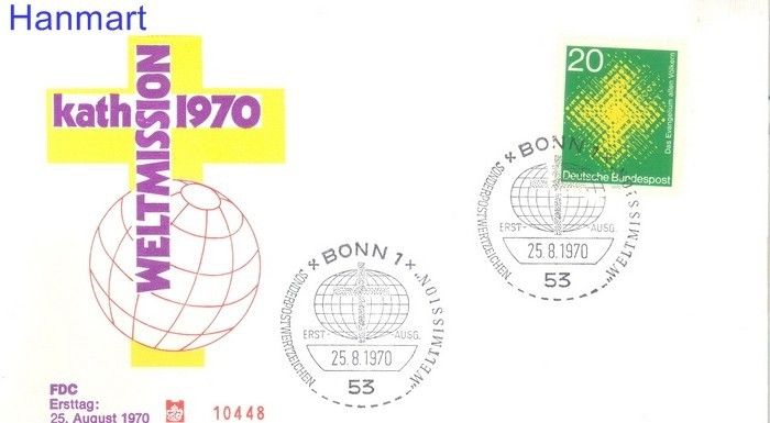 Znaczek Niemcy 1970 FDC