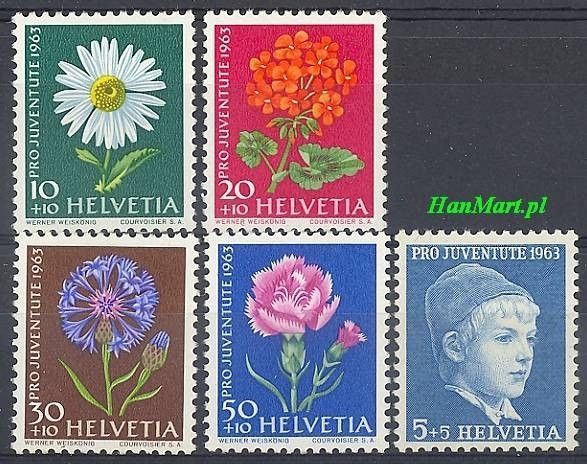 Znaczek Szwajcaria 1963 Mi 786-790y Czyste **