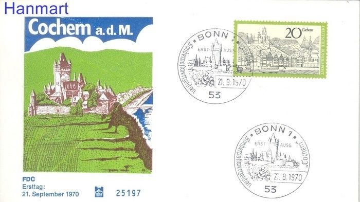 Znaczek Niemcy 1970 FDC