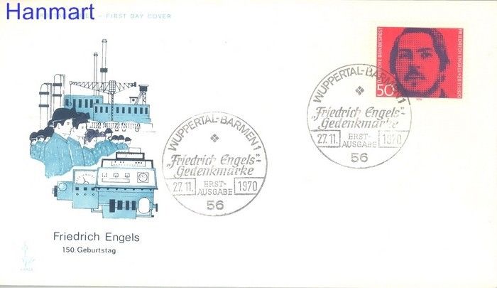 Znaczek Niemcy 1970 FDC