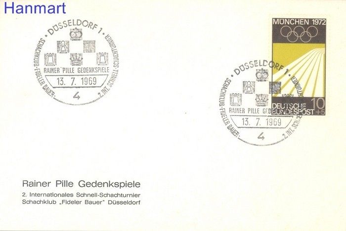 Znaczek Niemcy 1969 Mi 587 FDC
