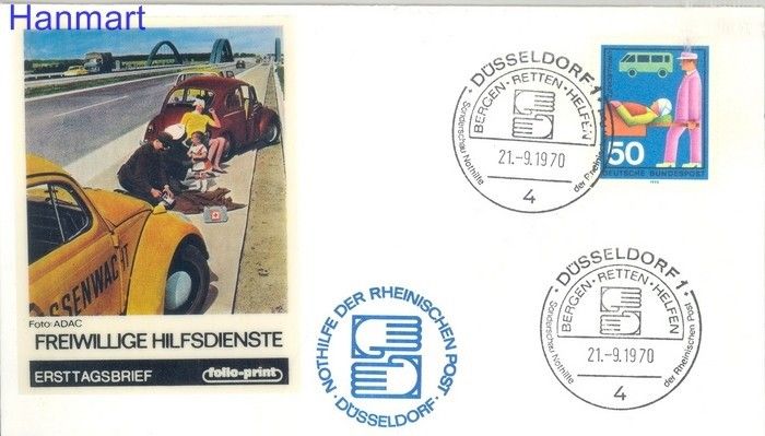 Znaczek Niemcy 1970 FDC