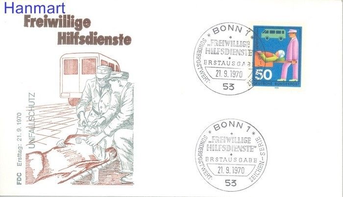 Znaczek Niemcy 1970 FDC