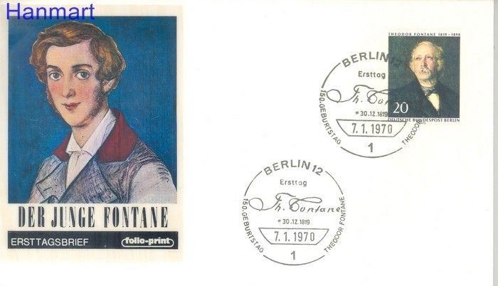 Znaczek Berlin Niemcy 1970 FDC