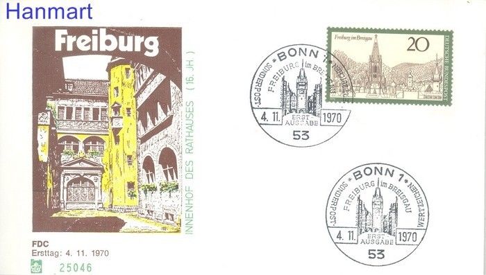 Znaczek Niemcy 1970 FDC