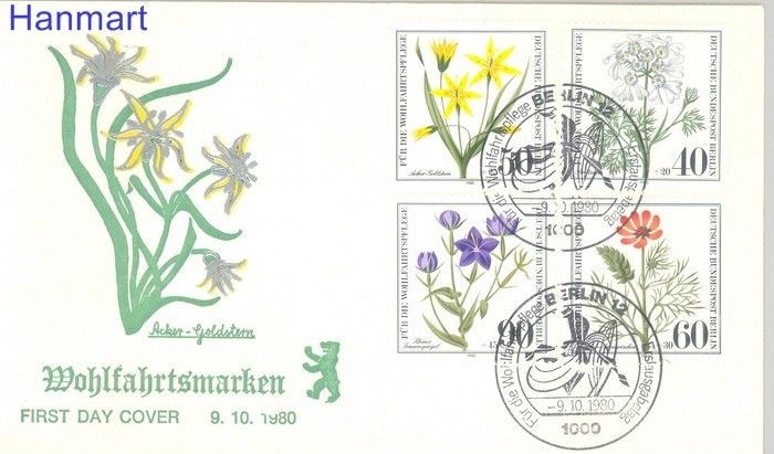 Znaczek Berlin Niemcy 1980 Mi 629-632 FDC