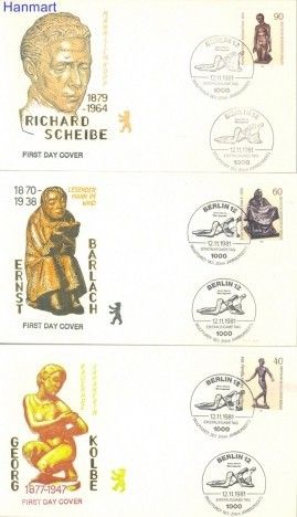 Znaczek Berlin Niemcy 1981 Mi 655-657 FDC