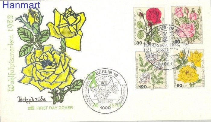 Znaczek Berlin Niemcy 1982 Mi 680-683 FDC